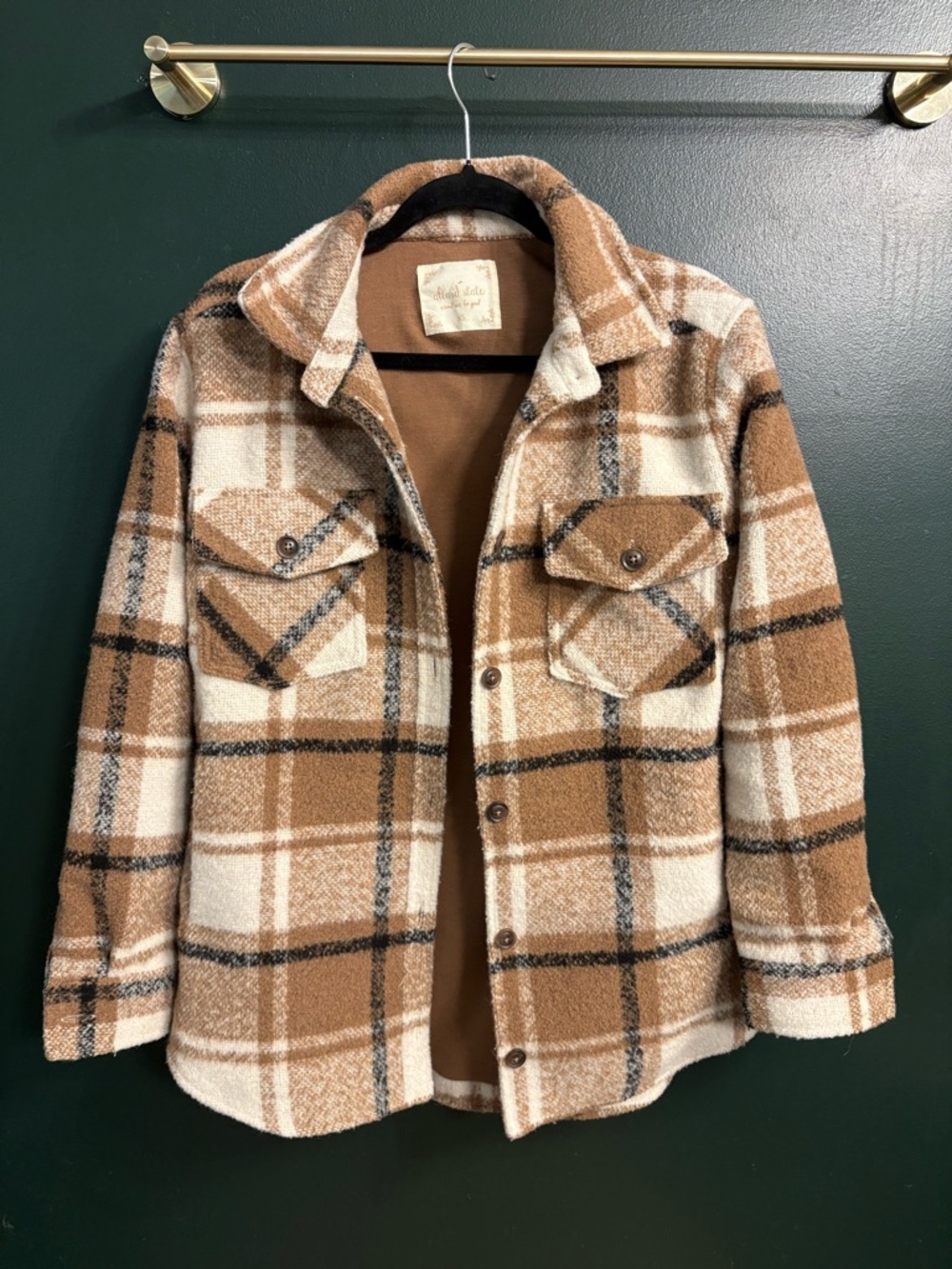 Altar'd State Brown Plaid Shacket XS